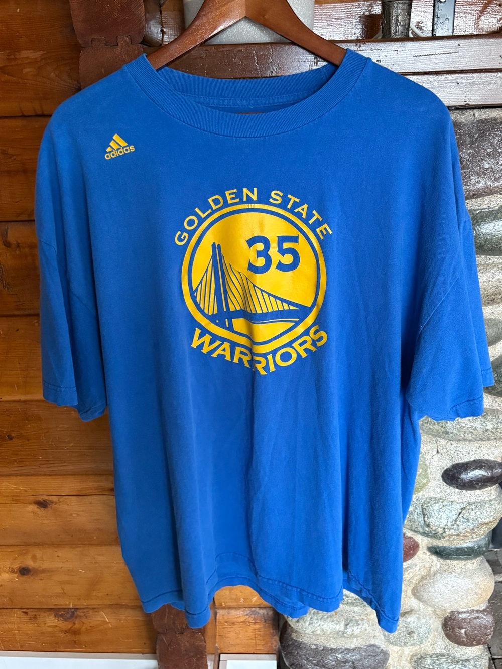 adidas Blue Golden State Warriors #35 Short Sleeve Tee
